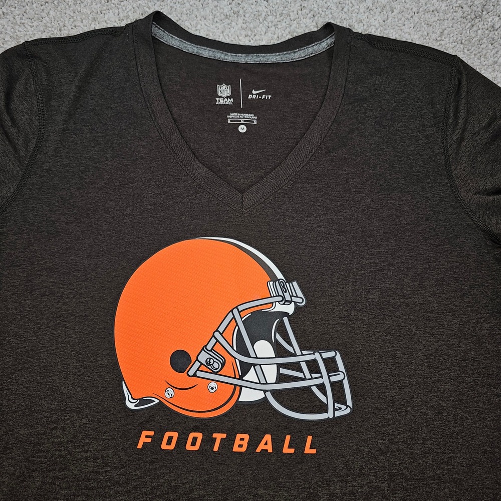 Womens Nike NFL Cleveland Browns Dri-FIT V-Neck T-Shirt Medium Football NWOT